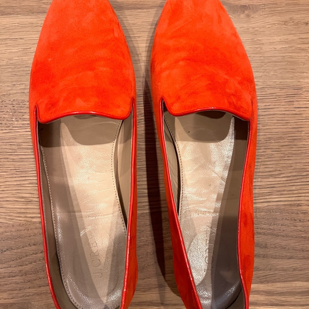 J. Crew Bright Orange Suede Loafers